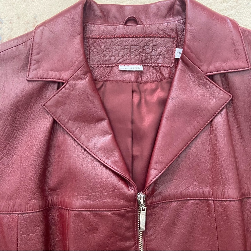 Vintage Tribal Red Leather Jacket - Picture 2 of 12